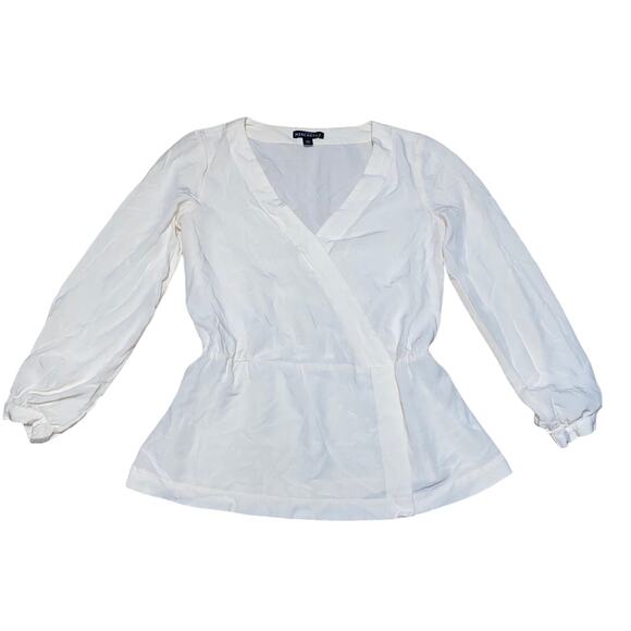 J. Crew Mercantile Long Sleeve 'Vintage Wrap Top' in 'Champagne'/Cream Size 00 - Picture 5 of 12